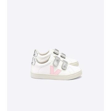 Veja ESPLAR CHROMEFREE Kids' Shoes White/Pink | NZ 731PJJ